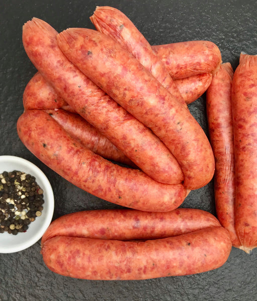 CRACKED PEPPER & WORCESTERSHIRE SAUSAGES