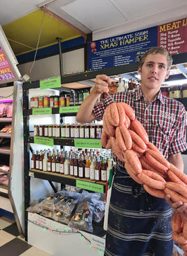 SWEET CHILLI AND CAPSICUM BEEF SAUSAGES